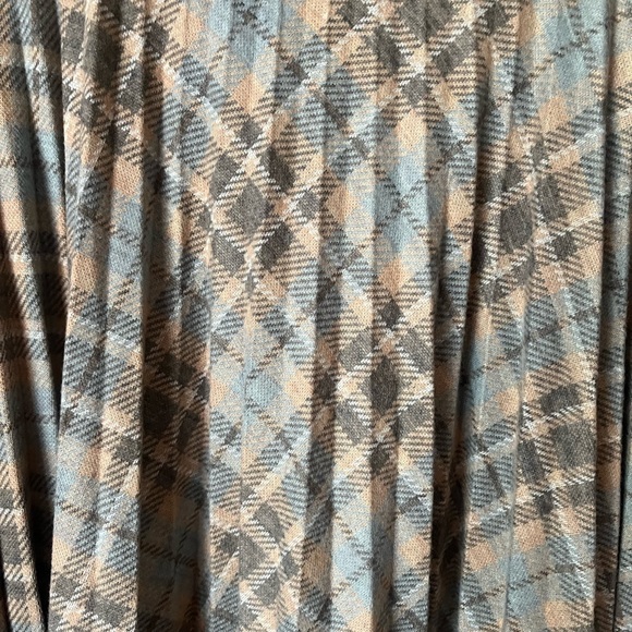 Vintage Plaid Pleated Midi Skirt Academia Sandy Grease Preppy Gray Wool Size 12 - Picture 3 of 8